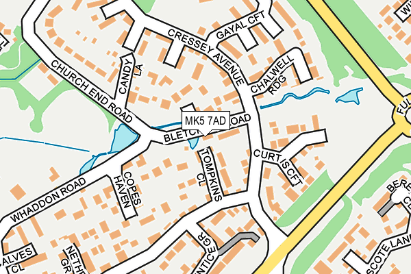 MK5 7AD map - OS OpenMap – Local (Ordnance Survey)