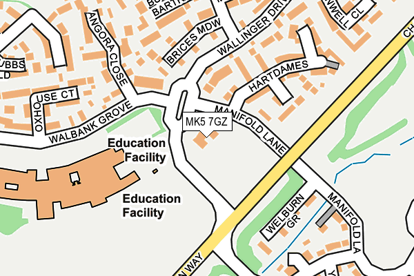 MK5 7GZ map - OS OpenMap – Local (Ordnance Survey)