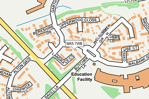 MK5 7WB map - OS OpenMap – Local (Ordnance Survey)