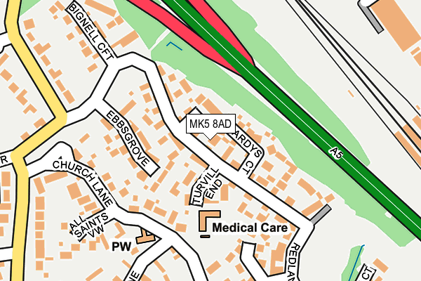 MK5 8AD map - OS OpenMap – Local (Ordnance Survey)