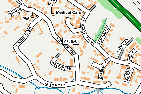 MK5 8AU map - OS OpenMap – Local (Ordnance Survey)