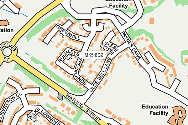 MK5 8DZ map - OS OpenMap – Local (Ordnance Survey)