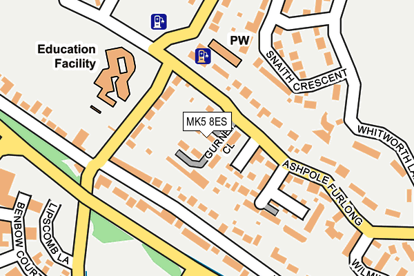 MK5 8ES map - OS OpenMap – Local (Ordnance Survey)