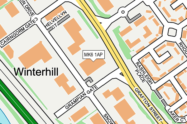 MK6 1AP map - OS OpenMap – Local (Ordnance Survey)