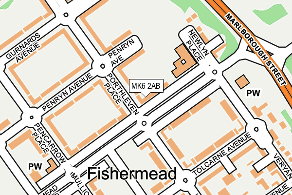 MK6 2AB map - OS OpenMap – Local (Ordnance Survey)