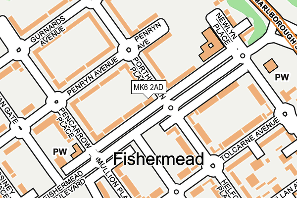 MK6 2AD map - OS OpenMap – Local (Ordnance Survey)