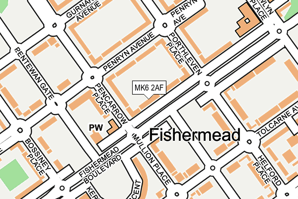 MK6 2AF map - OS OpenMap – Local (Ordnance Survey)