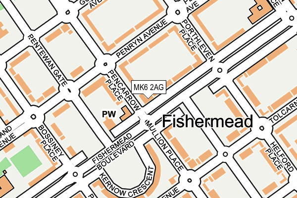 MK6 2AG map - OS OpenMap – Local (Ordnance Survey)