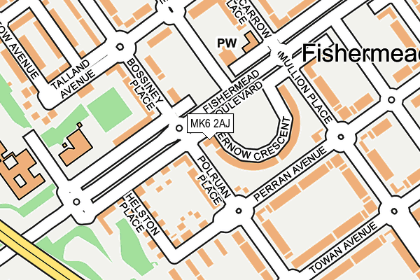 MK6 2AJ map - OS OpenMap – Local (Ordnance Survey)