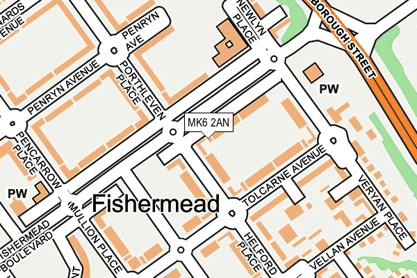 MK6 2AN map - OS OpenMap – Local (Ordnance Survey)