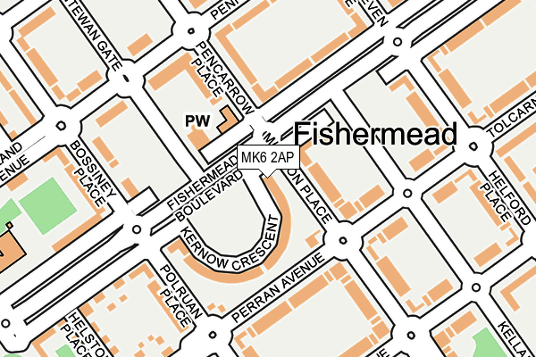 MK6 2AP map - OS OpenMap – Local (Ordnance Survey)