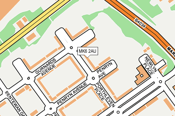 MK6 2AU map - OS OpenMap – Local (Ordnance Survey)