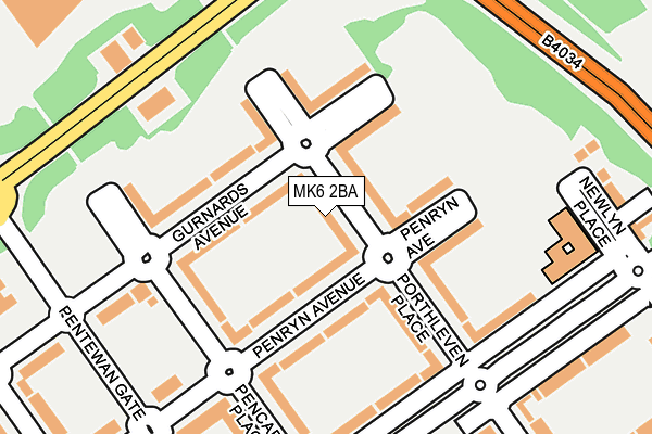 MK6 2BA map - OS OpenMap – Local (Ordnance Survey)