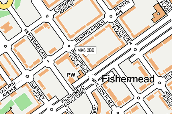 MK6 2BB map - OS OpenMap – Local (Ordnance Survey)