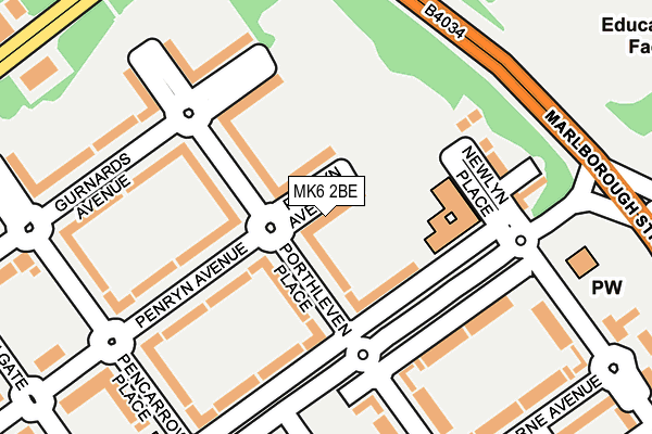 MK6 2BE map - OS OpenMap – Local (Ordnance Survey)