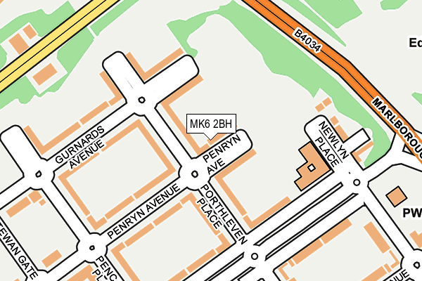 MK6 2BH map - OS OpenMap – Local (Ordnance Survey)