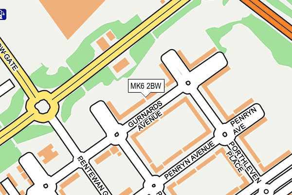 MK6 2BW map - OS OpenMap – Local (Ordnance Survey)