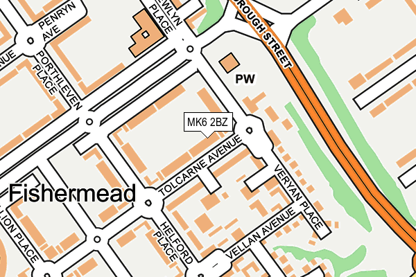 MK6 2BZ map - OS OpenMap – Local (Ordnance Survey)