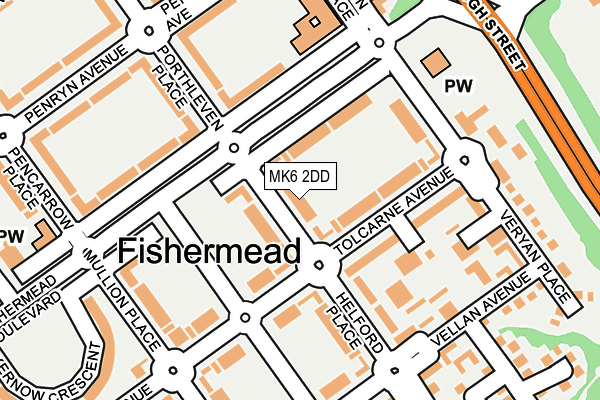 MK6 2DD map - OS OpenMap – Local (Ordnance Survey)