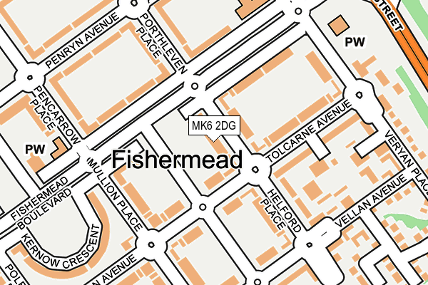 MK6 2DG map - OS OpenMap – Local (Ordnance Survey)