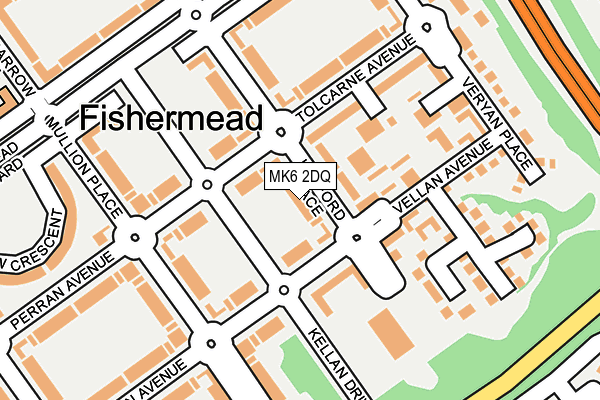 MK6 2DQ map - OS OpenMap – Local (Ordnance Survey)