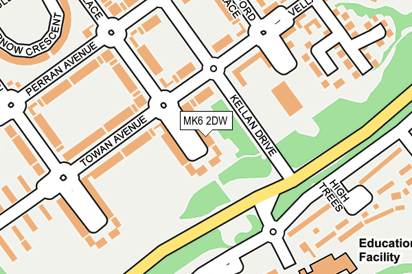 MK6 2DW map - OS OpenMap – Local (Ordnance Survey)