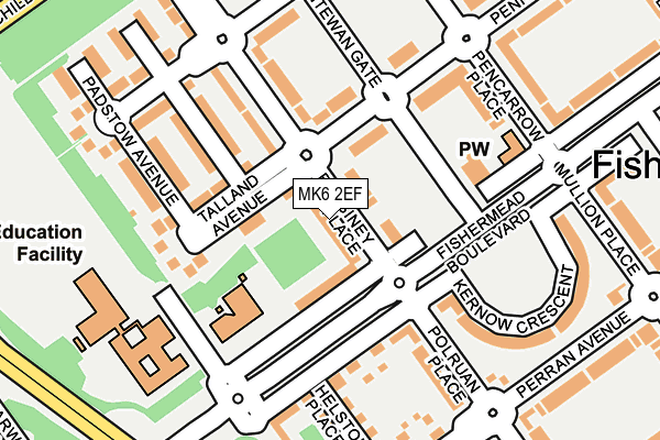 MK6 2EF map - OS OpenMap – Local (Ordnance Survey)