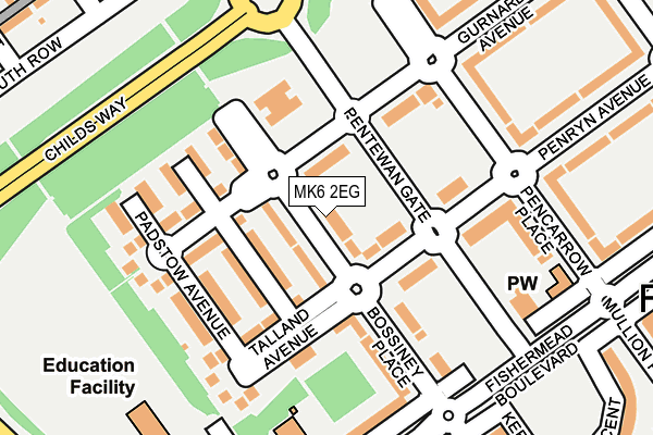 MK6 2EG map - OS OpenMap – Local (Ordnance Survey)