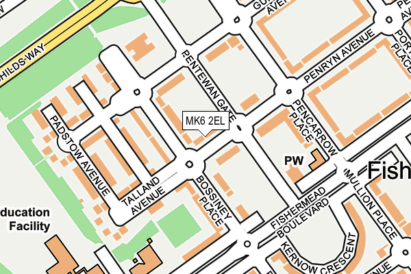 MK6 2EL map - OS OpenMap – Local (Ordnance Survey)