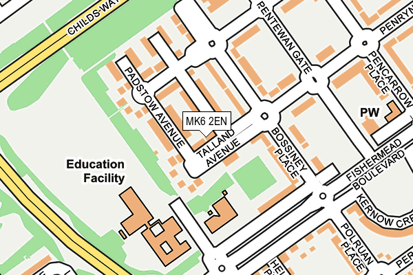 MK6 2EN map - OS OpenMap – Local (Ordnance Survey)