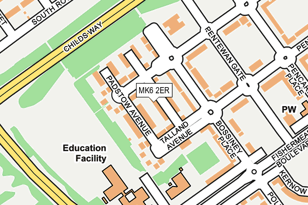 MK6 2ER map - OS OpenMap – Local (Ordnance Survey)