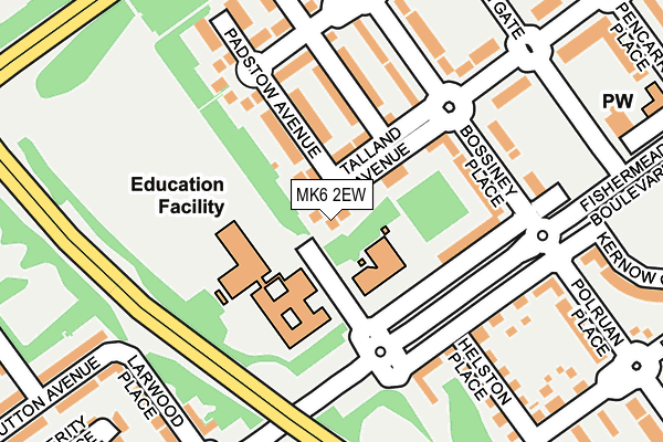 MK6 2EW map - OS OpenMap – Local (Ordnance Survey)