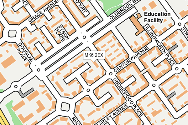 MK6 2EX map - OS OpenMap – Local (Ordnance Survey)