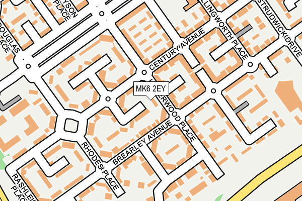 MK6 2EY map - OS OpenMap – Local (Ordnance Survey)