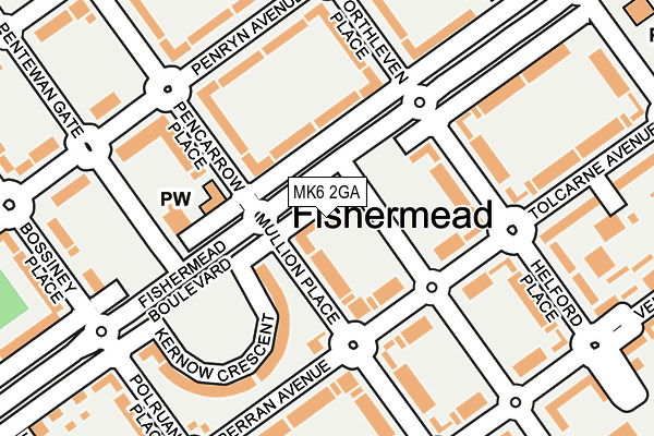 MK6 2GA map - OS OpenMap – Local (Ordnance Survey)