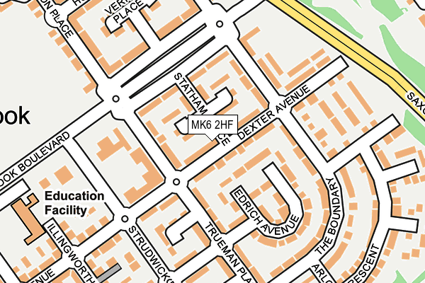 MK6 2HF map - OS OpenMap – Local (Ordnance Survey)