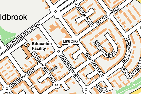 MK6 2HQ map - OS OpenMap – Local (Ordnance Survey)