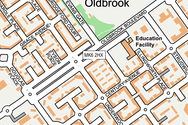 MK6 2HX map - OS OpenMap – Local (Ordnance Survey)