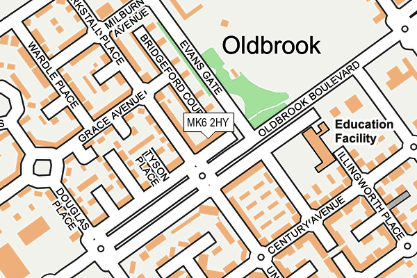 MK6 2HY map - OS OpenMap – Local (Ordnance Survey)