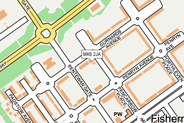 MK6 2JA map - OS OpenMap – Local (Ordnance Survey)