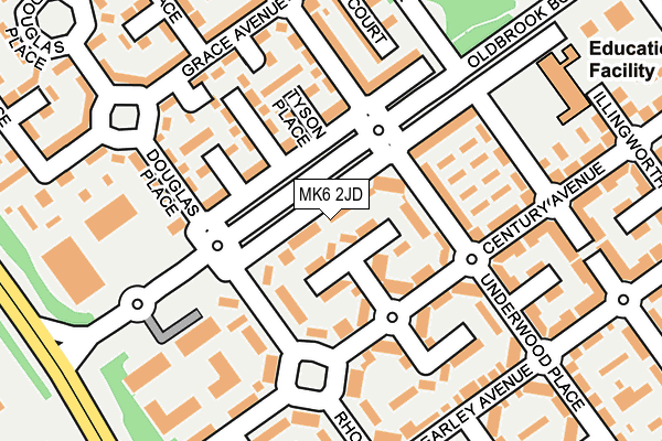 MK6 2JD map - OS OpenMap – Local (Ordnance Survey)