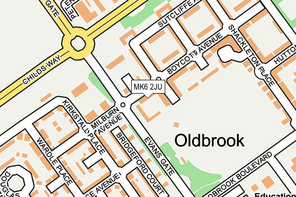 MK6 2JU map - OS OpenMap – Local (Ordnance Survey)