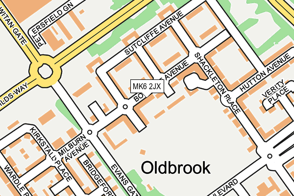 MK6 2JX map - OS OpenMap – Local (Ordnance Survey)