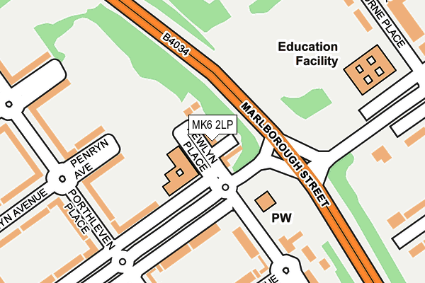 MK6 2LP map - OS OpenMap – Local (Ordnance Survey)