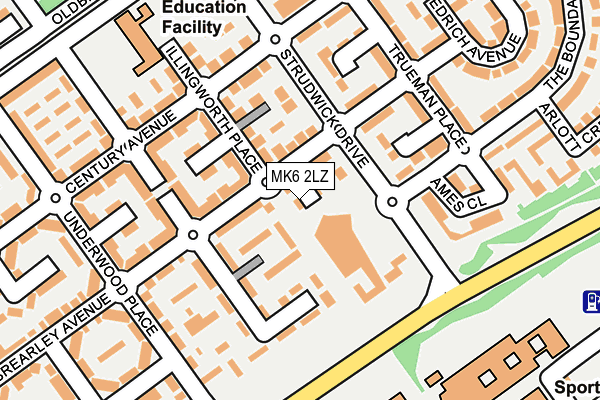 MK6 2LZ map - OS OpenMap – Local (Ordnance Survey)