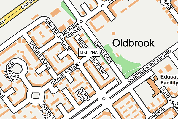 MK6 2NA map - OS OpenMap – Local (Ordnance Survey)