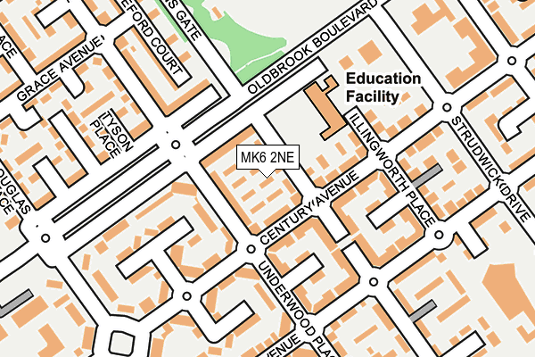 MK6 2NE map - OS OpenMap – Local (Ordnance Survey)