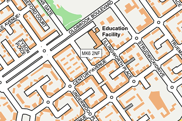 MK6 2NF map - OS OpenMap – Local (Ordnance Survey)