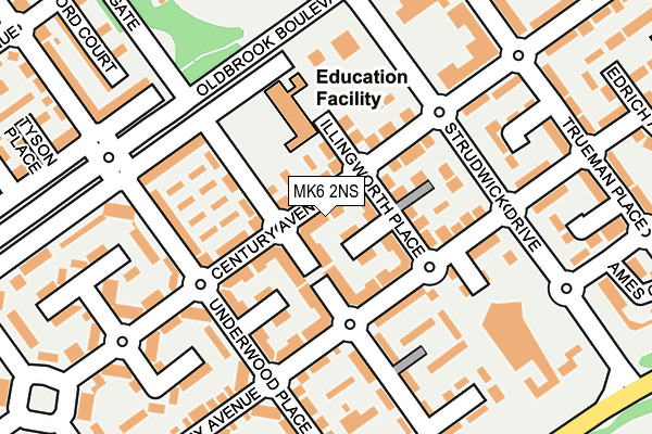 MK6 2NS map - OS OpenMap – Local (Ordnance Survey)