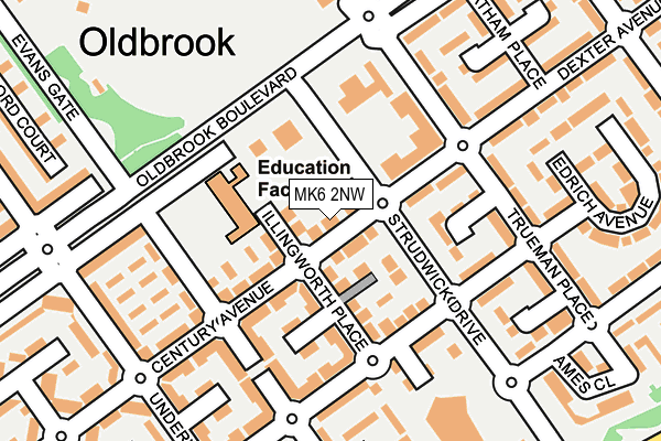 MK6 2NW map - OS OpenMap – Local (Ordnance Survey)